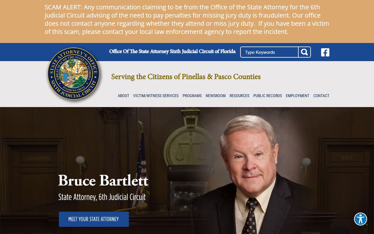 State Attorney Sixth Judicial Circuit office serving the Pasco County Circuit Court