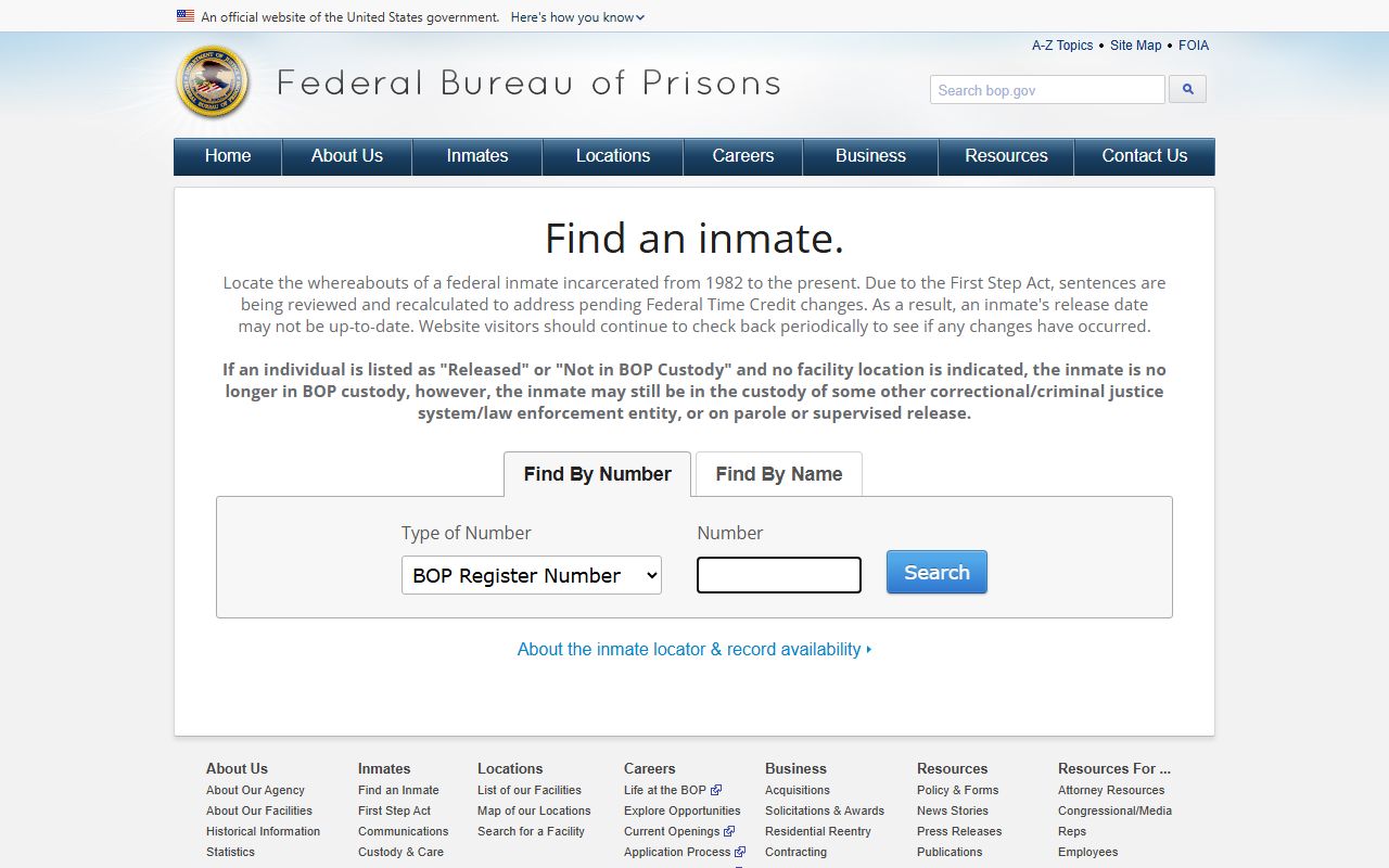 Federal BOP inmate locator for Pasco County released inmates